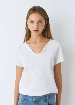 Camisetas Y Tops*Brownie Camiseta manga corta algodón flame botones