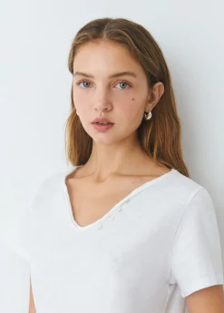 Camisetas Y Tops*Brownie Camiseta manga corta algodón flame botones