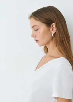 Camisetas Y Tops*Brownie Camiseta manga corta algodón flame botones