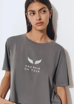 Camisetas Y Tops*Brownie Camiseta manga corta print trasero Gris