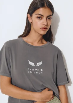 Camisetas Y Tops*Brownie Camiseta manga corta print trasero Gris