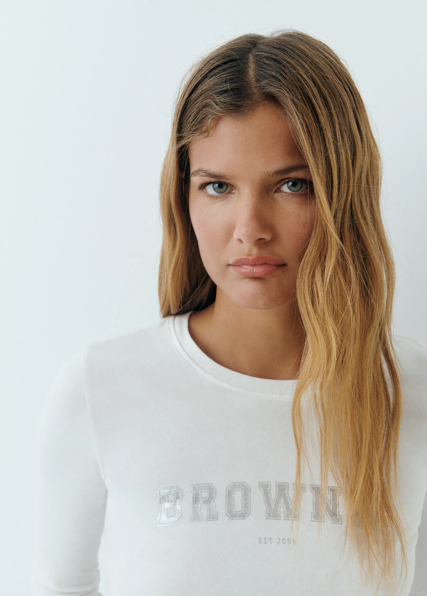 Camisetas Y Tops*Brownie Camiseta manga larga texto foil