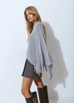 Abrigos Y Chaquetas|Jerséis*Brownie Capa punto cuadrada Grismedio