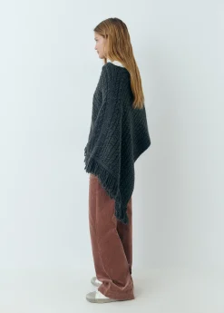 Jerséis|Punto*Brownie Capa trenzas flecos Gris