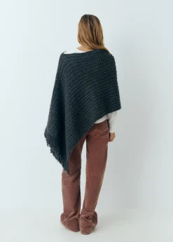 Jerséis|Punto*Brownie Capa trenzas flecos Gris