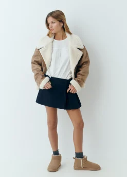 Abrigos Y Chaquetas*Brownie Cazadora doble faz efecto piel Camel