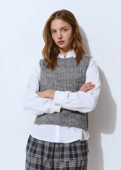 Chalecos|Punto*Brownie Chaleco básico Gris