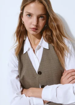 Chalecos|Total Look*Brownie Chaleco cuadritos Marron