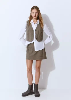 Chalecos|Total Look*Brownie Chaleco cuadritos Marron