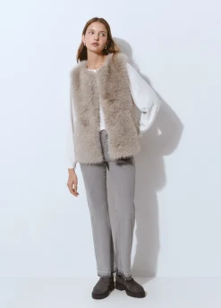 Abrigos Y Chaquetas|Chalecos*Brownie Chaleco efecto pelo Gris