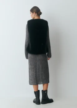 Abrigos Y Chaquetas|Chalecos*Brownie Chaleco efecto pelo Negro