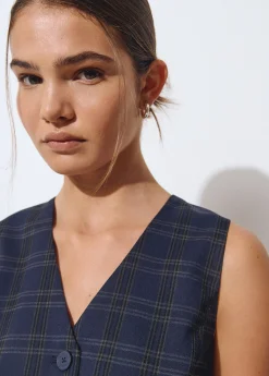 Chalecos*Brownie Chaleco sastre cuadros Azulmarino