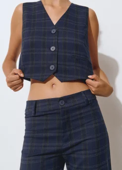 Chalecos*Brownie Chaleco sastre cuadros Azulmarino