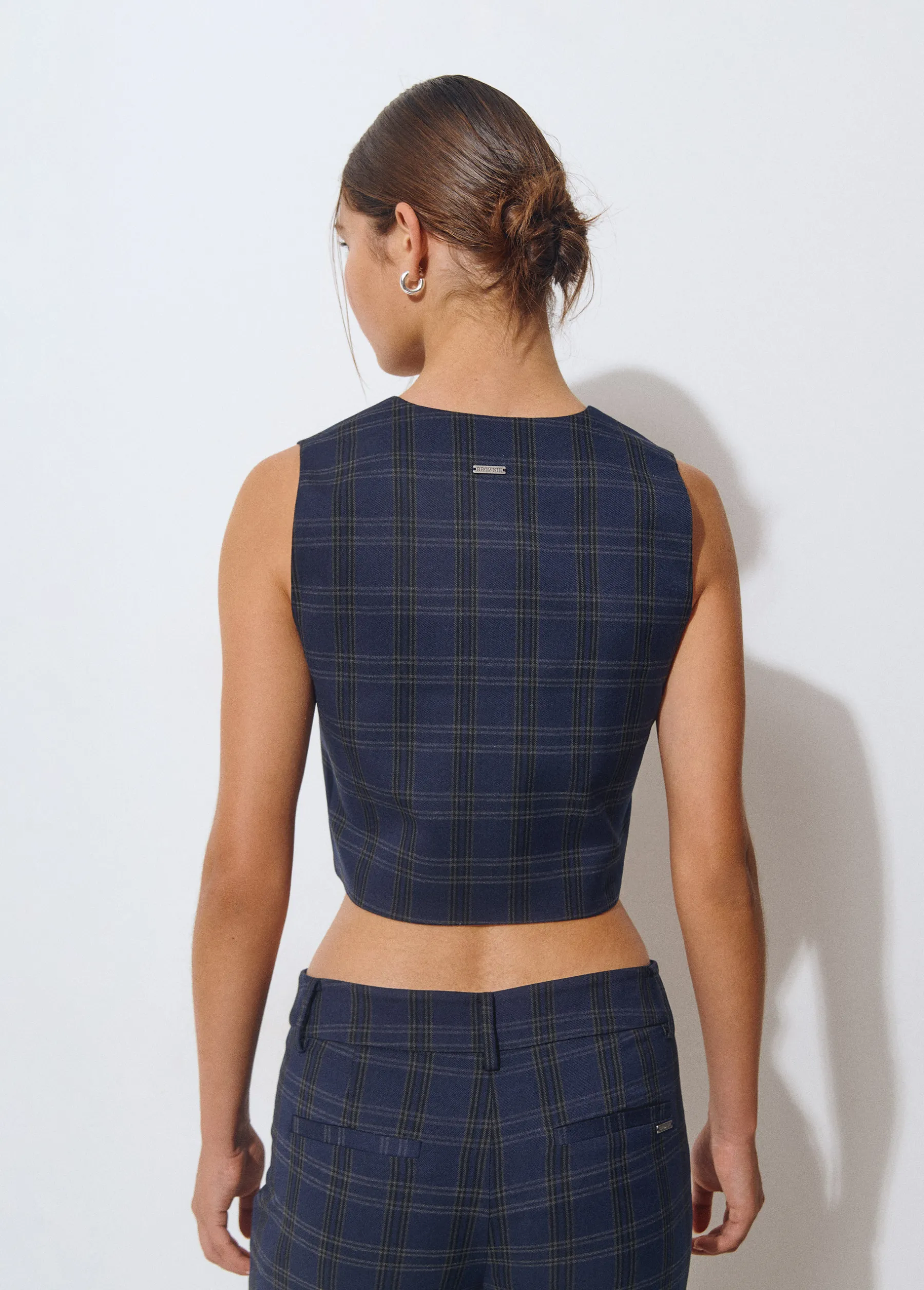 Chalecos*Brownie Chaleco sastre cuadros Azulmarino