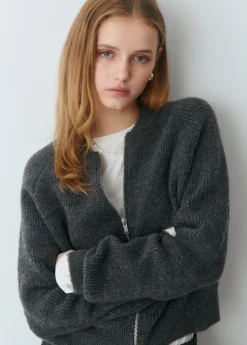 Jerséis|Punto*Brownie Chaqueta punto bomber Grismedio