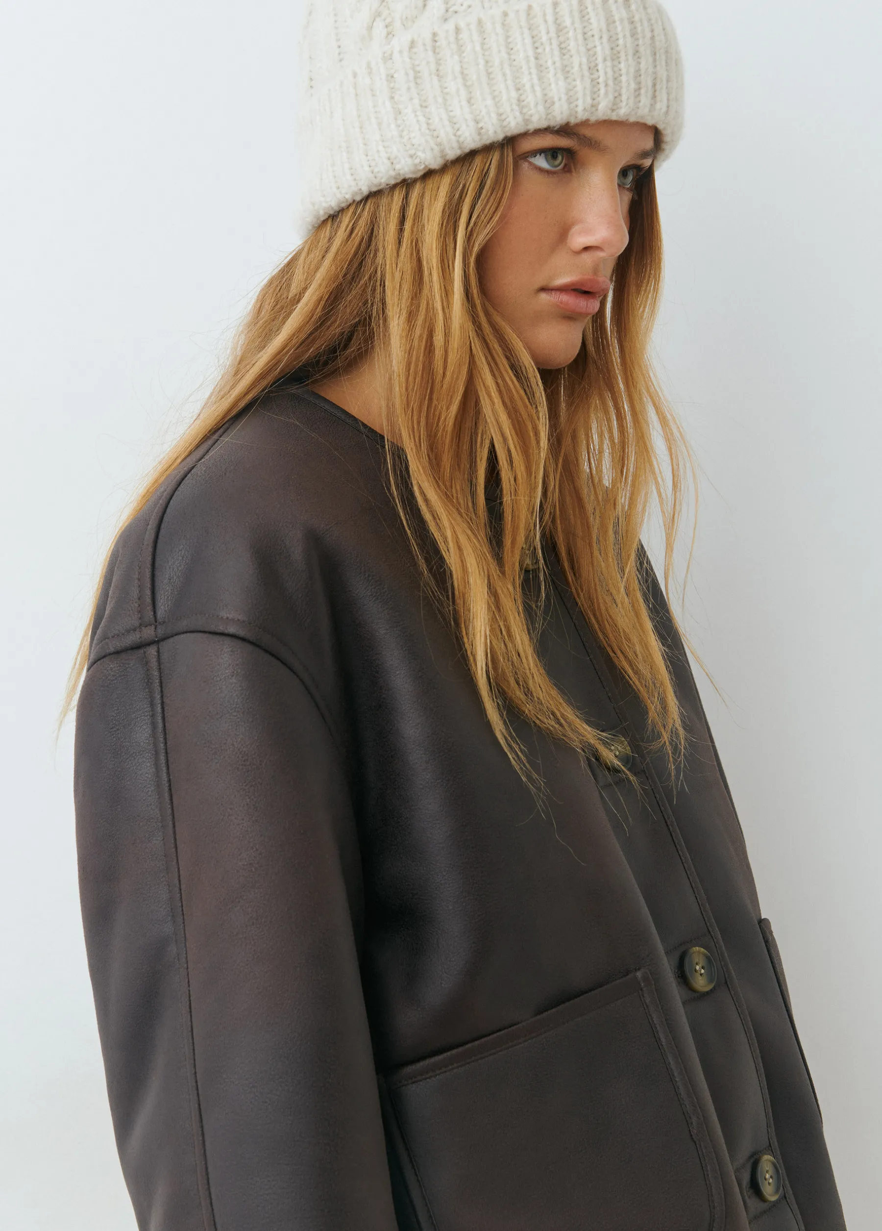 Abrigos Y Chaquetas*Brownie Chaqueta reversible doble faz efecto piel Camel