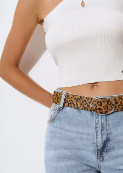 Cinturones*Brownie Cinturón estampado animal Negro