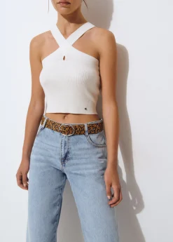 Cinturones*Brownie Cinturón estampado animal Negro