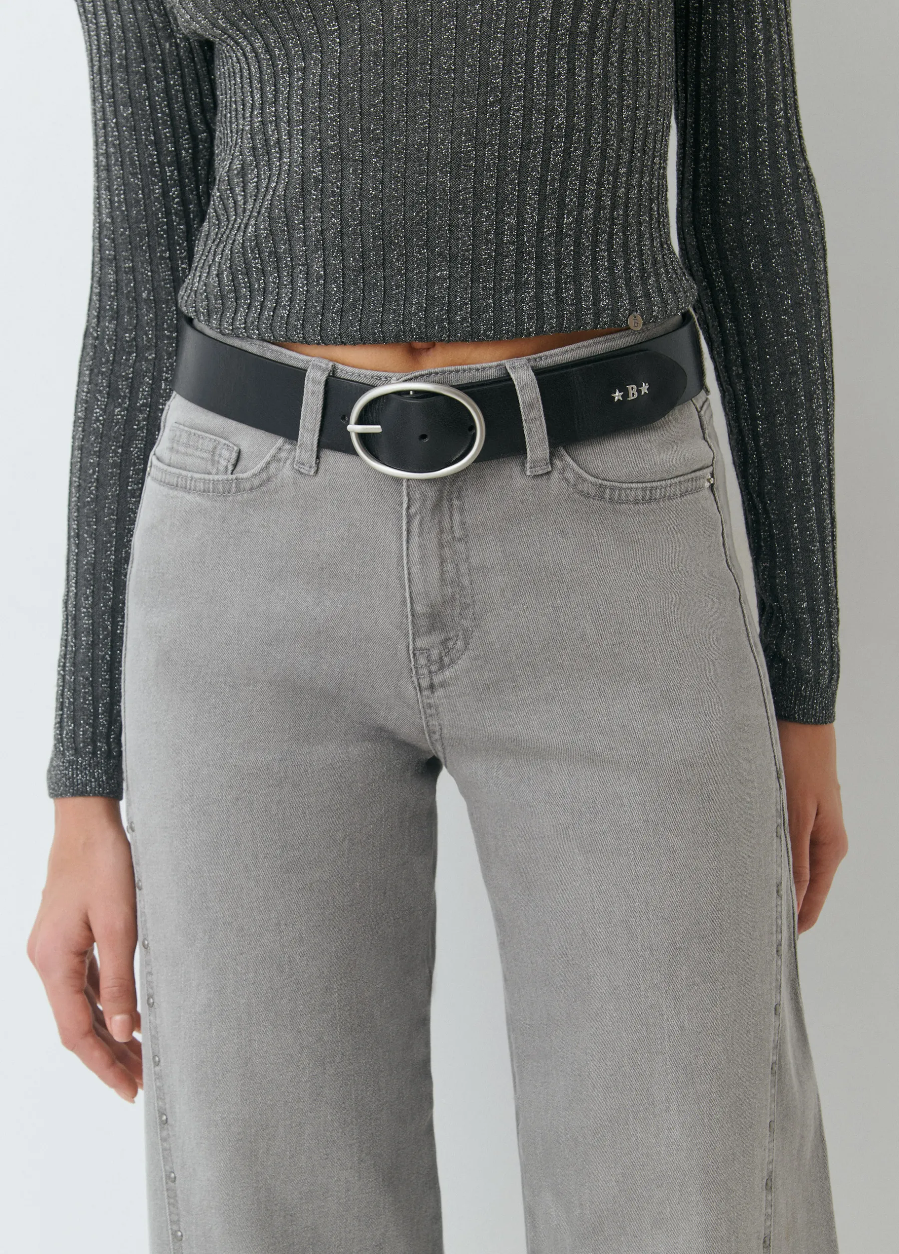 Cinturones*Brownie Cinturón piel liso Negro