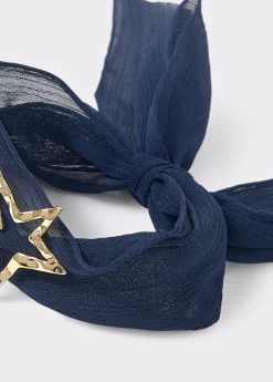 Bisutería*Brownie Collar organza estrella Marino