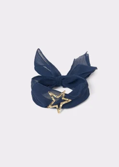 Bisutería*Brownie Collar organza estrella Marino