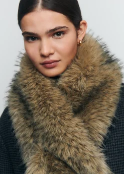 Bufandas*Brownie Cuello pelo Marron