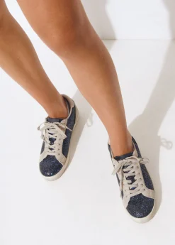 Zapatos*Brownie Deportiva glitter Azul