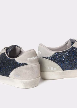 Zapatos*Brownie Deportiva glitter Azul