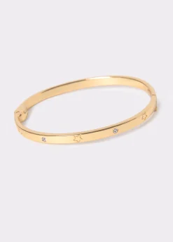 Bisutería*Brownie Esclava grabada estrellas Dorado