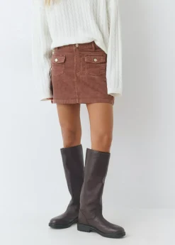 Faldas*Brownie Falda bolsillos pana Rosado