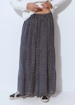 Faldas*Brownie Falda fluida larga estampada Azul