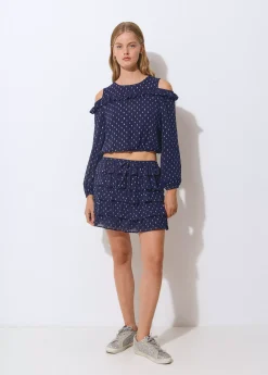 Faldas*Brownie Falda multivolantes brillo Azul