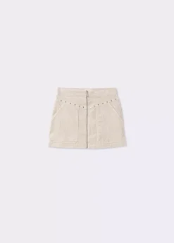 Faldas*Brownie Falda pana apertura tachas Crudo