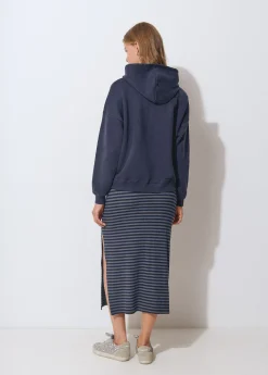 Faldas*Brownie Falda rib largo midi raya tejida Grisoscuro