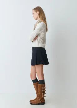 Faldas*Brownie Falda tablas Azulmarino