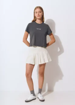 Faldas*Brownie Falda tablas eyelets Crudo