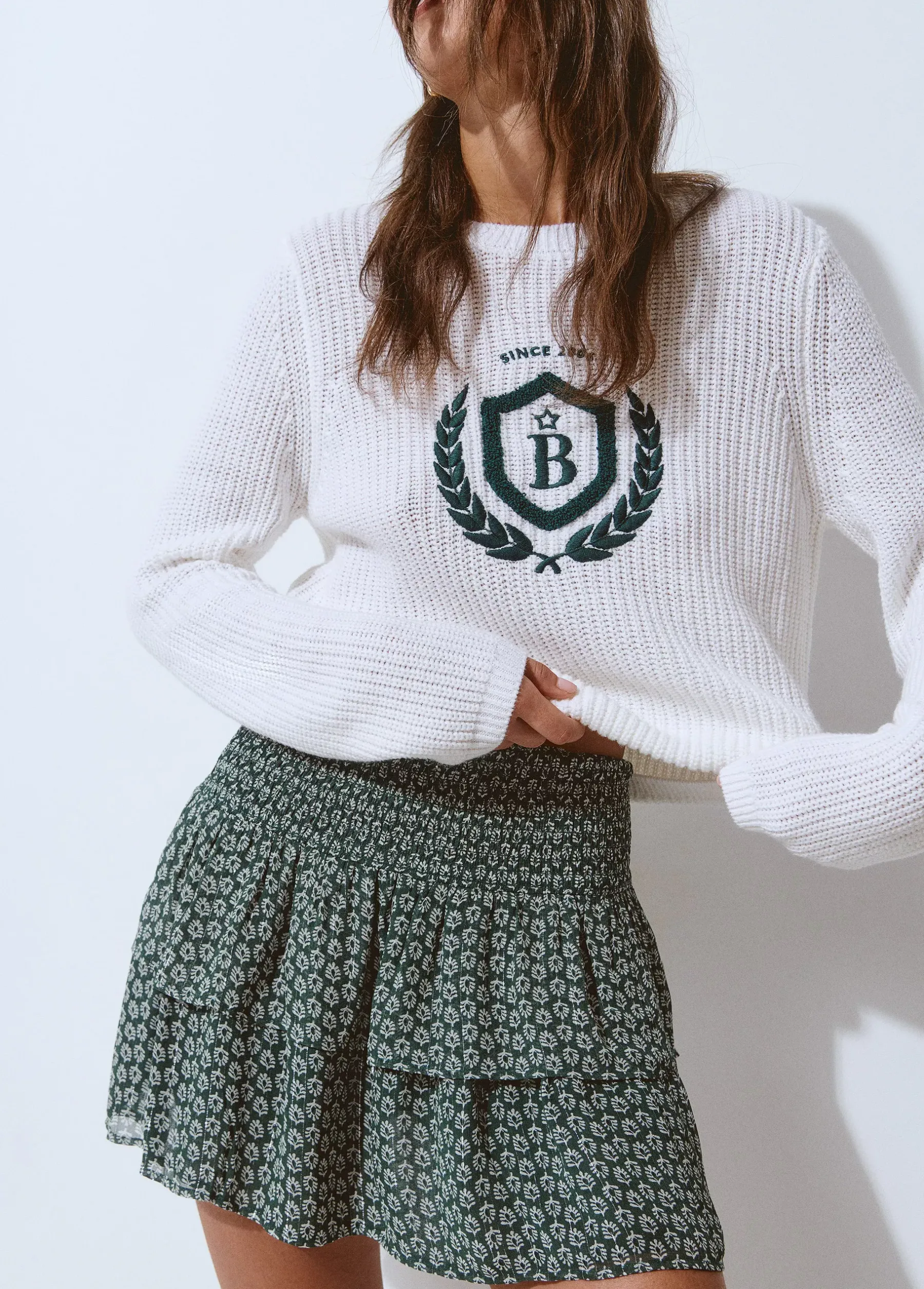 Faldas|Total Look*Brownie Falda volantes estampado bicolor Verde