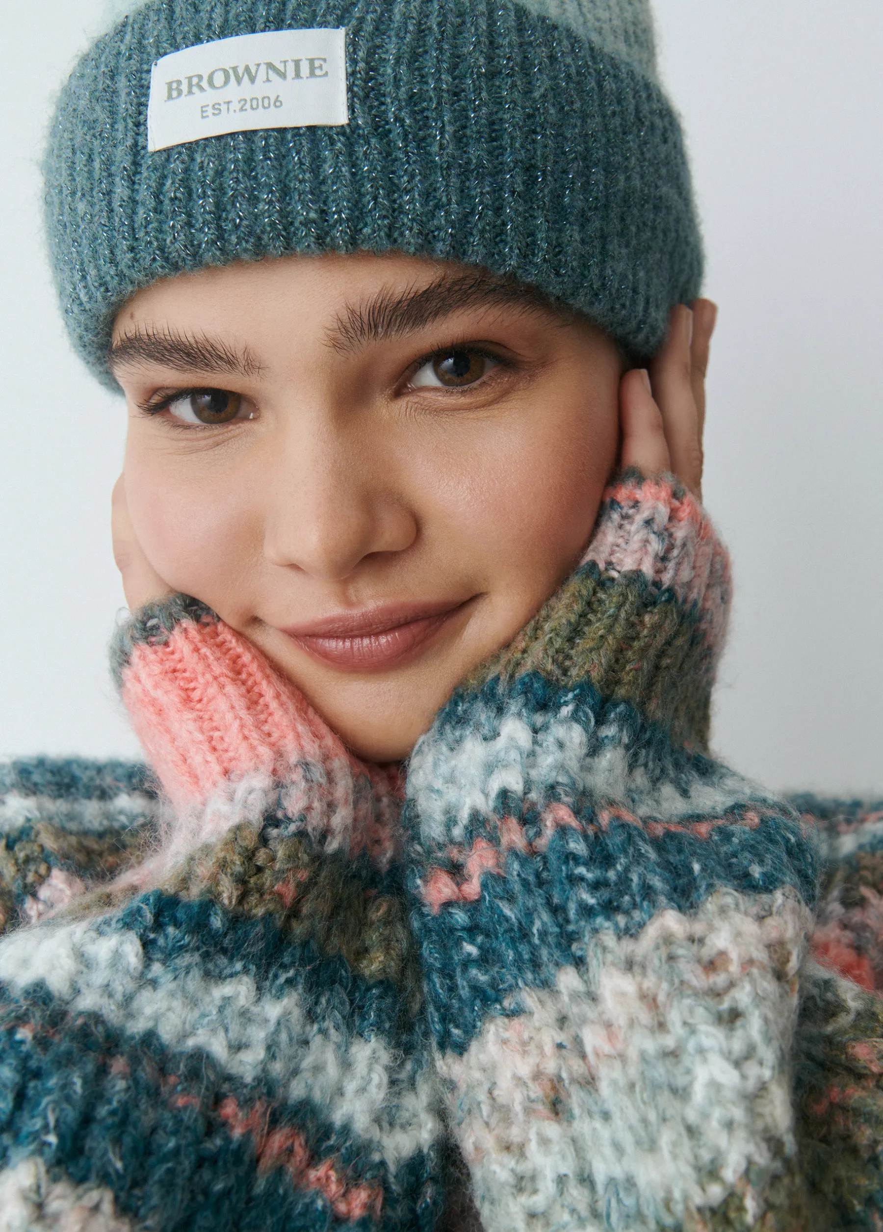 Gorras Y Gorros*Brownie Gorro bicolor canalé lurex Verde