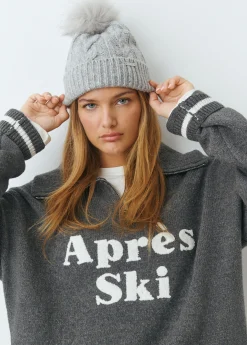 Gorras Y Gorros*Brownie Gorro trenza bola pelo Gris