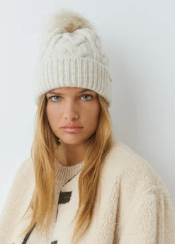 Gorras Y Gorros*Brownie Gorro trenza bola pelo Crudo