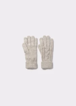 Guantes Y Mitones*Brownie Guantes trenza Crudo