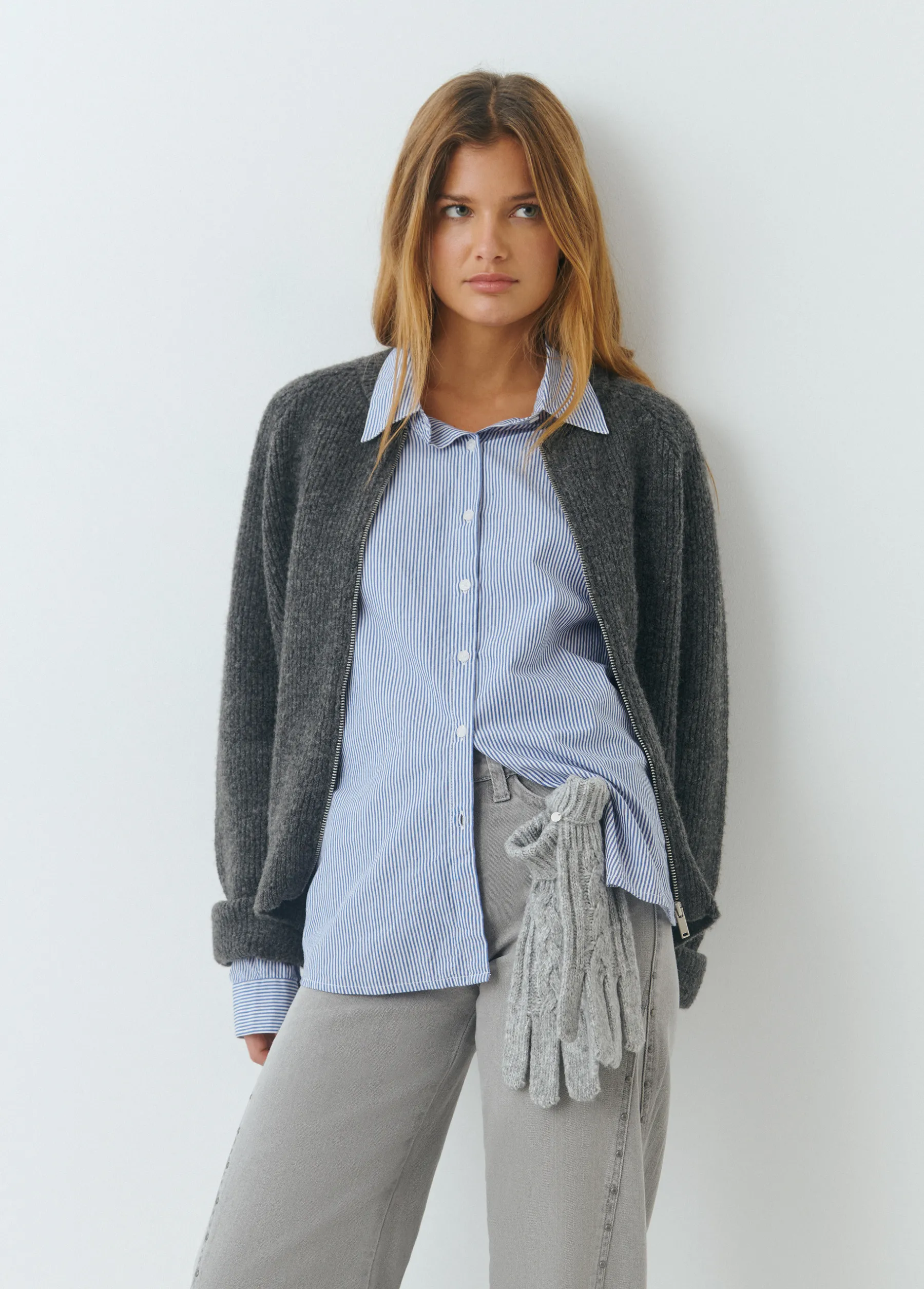 Guantes Y Mitones*Brownie Guantes trenza Gris