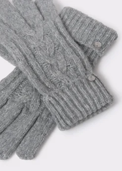 Guantes Y Mitones*Brownie Guantes trenza Gris