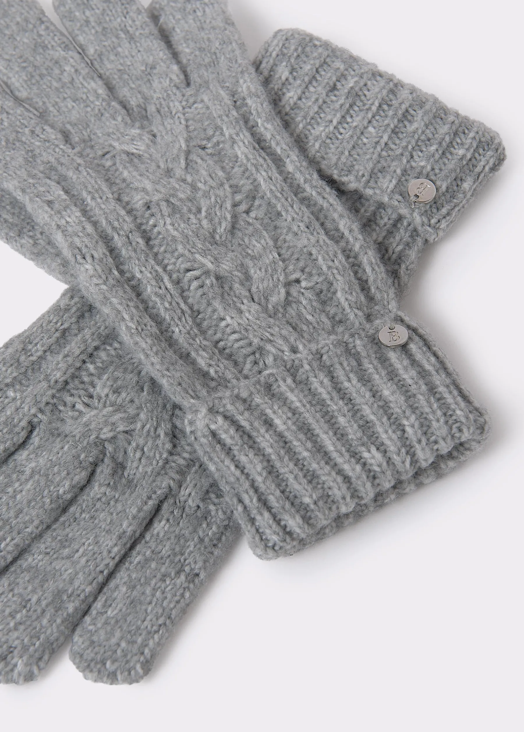 Guantes Y Mitones*Brownie Guantes trenza Gris