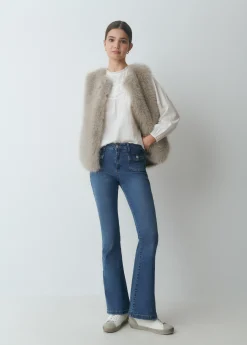 Jeans*Brownie Jeans bolsillos frontales Azulmedio