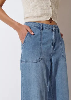Jeans*Brownie Jeans culotte aperturas Azulmedio