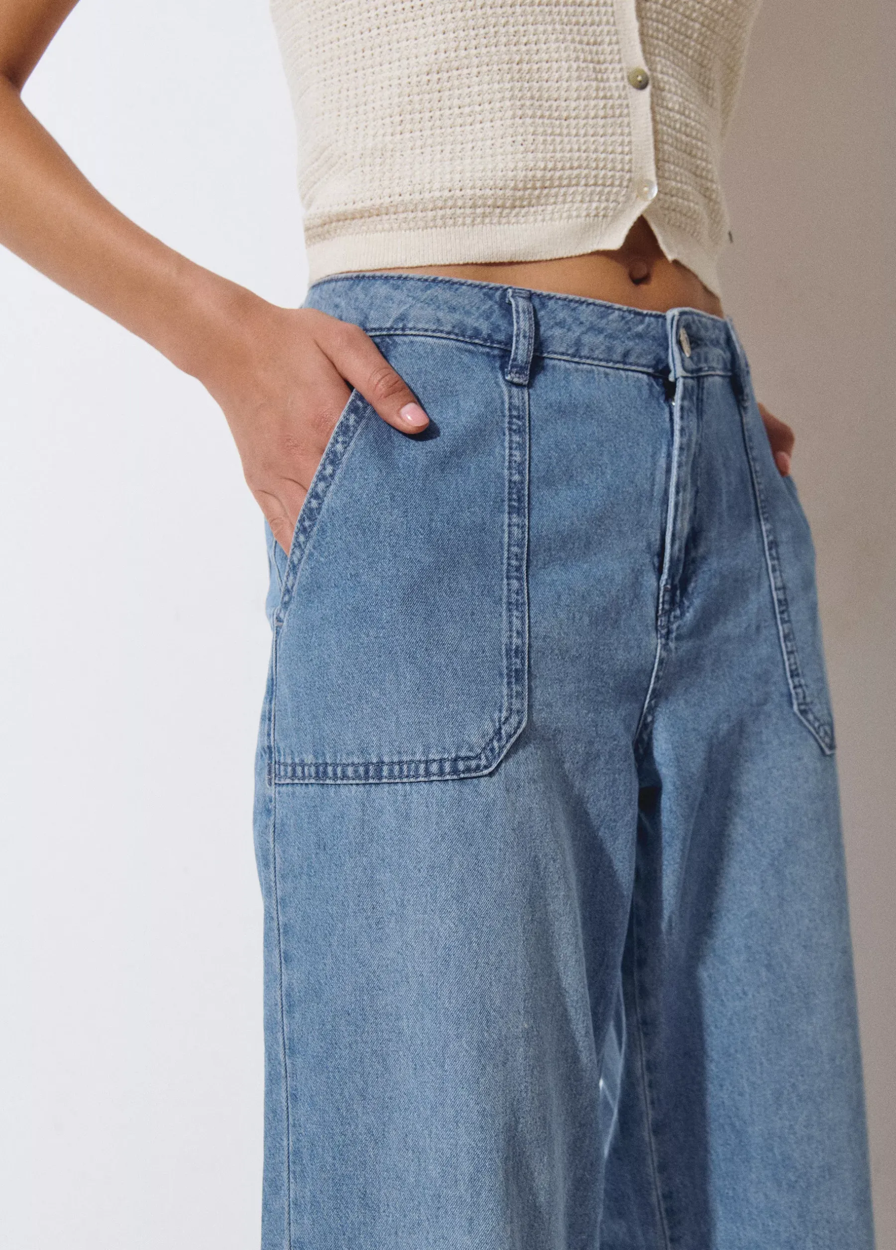 Jeans*Brownie Jeans culotte aperturas Azulmedio