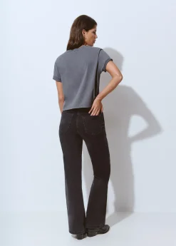 Jeans*Brownie Jeans culotte bolsillo frontal Negro