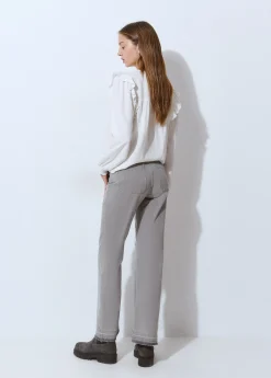 Jeans*Brownie Jeans culotte botones frontales Gris