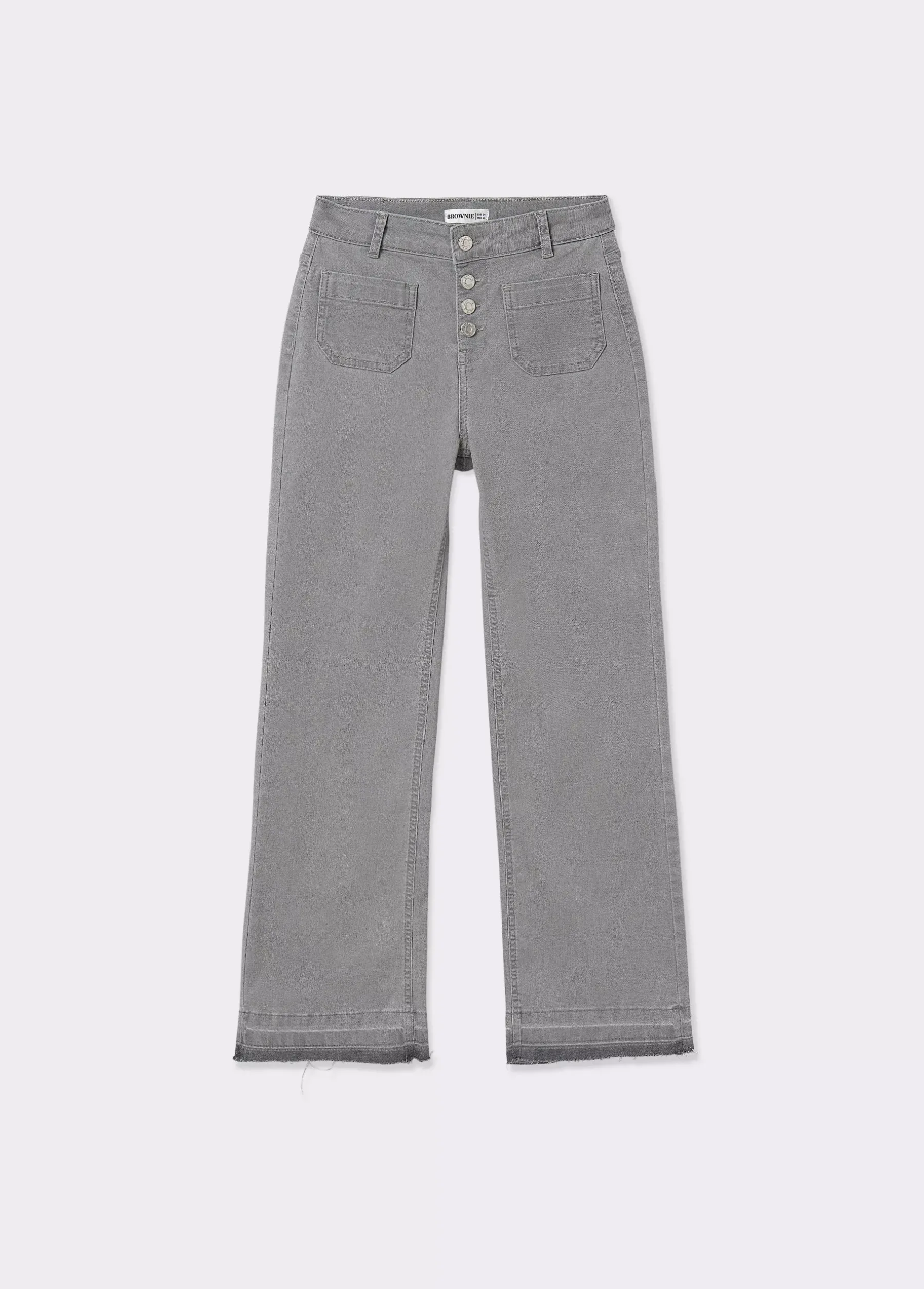Jeans*Brownie Jeans culotte botones frontales Gris